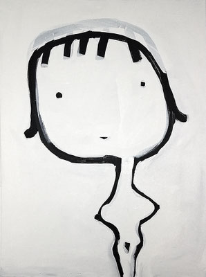 Punkt Punkt Komma Strich fertig ist die Frau nich, 2018, Acryl auf Leinwand, 60 x 80 cm