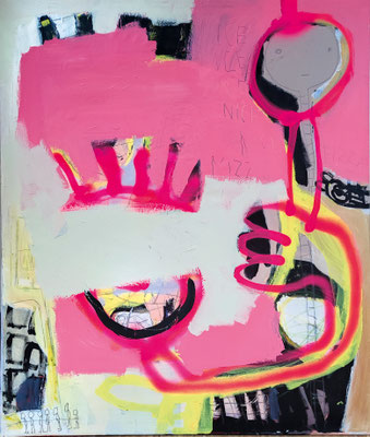 ich sehe was, was du auch siehst, 140 x 160 cm, Acryl, Spraypaint auf Leinwand