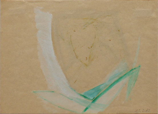 Herz, 1989 - 15 x 21 cm - Wasserfarbe / Ölkreide auf Papier 