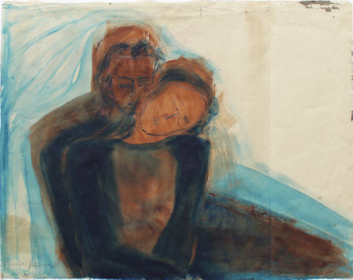 Paar, 1986 - 48 x 62 cm - Öl auf Papier