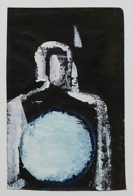 Wächter, 1991 - 21 x 14,5 cm - Ölfarbe auf Papier