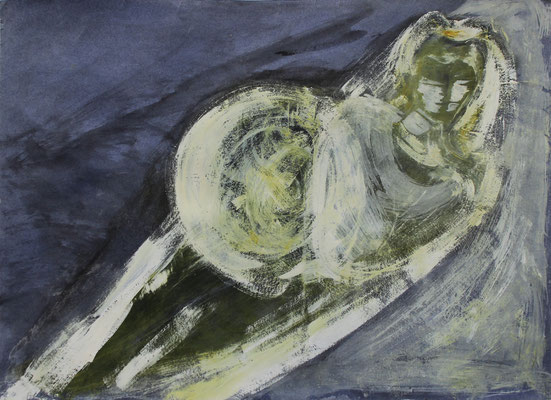 Nachts, 1984 - 32 x 45,5 cm - Öl auf Pappe