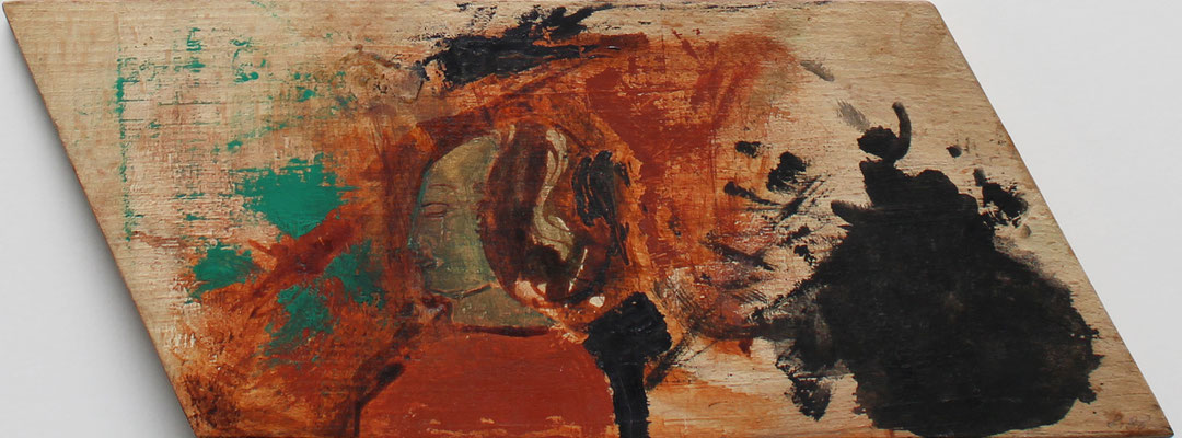 Philippinen I (Lino),  1988 - 12 x 32 cm - Mischtechnik auf Holz