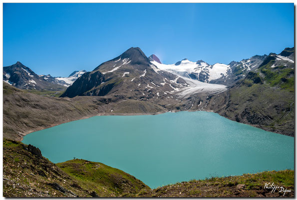 Lac du barrage de Gries 2386 m, Bättelmatthorn 3044 m