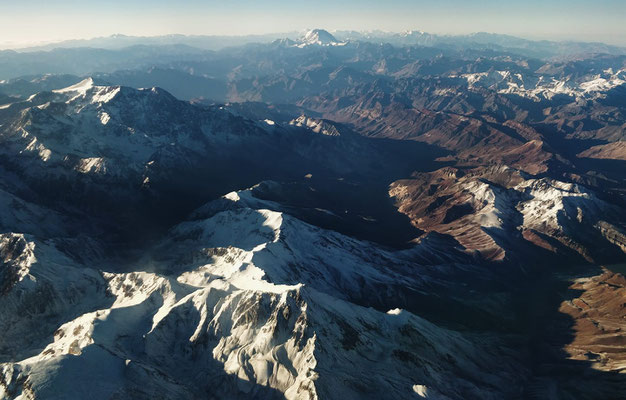 Cordillère des Andes au dessus de Santiago du Chili