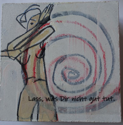 Margit Berger , Acryl-Mischtechnik; Block 10x10 cm Tiefe 3 cm;   50 €, Nr. 5