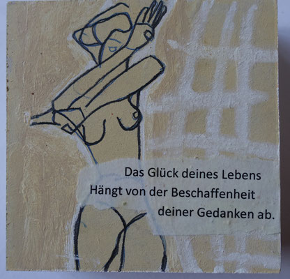  nicht mehr verfügbar - Margit Berger , Acryl-Mischtechnik; Block 10x10 cm Tiefe 3 cm;   50 €, Nr. 6