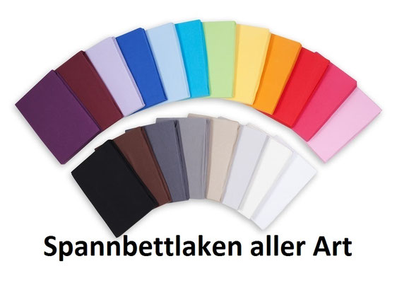 Spannbettlaken in 20 Farben erhältlich - auch für Wasser- und Boxspringbetten, sowie Topper