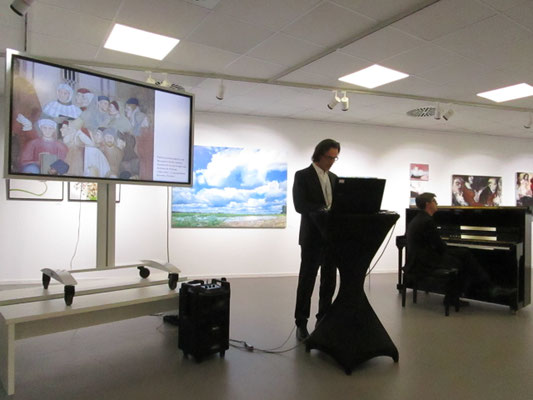 Autor Dr. Engert und Pianist Zucchi bei der musikalischen Lesung über Petrarca.