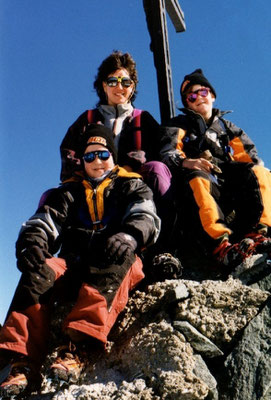 16. Oktober 1998 Allalinhorn 4027m mit meiner Familie Esther, Cyrill und Kilian