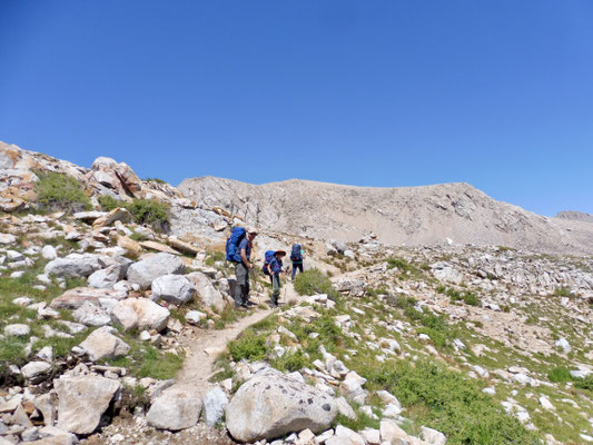 Von Tyndall Creek Richtung Forester Pass kurz vor unserem Tagesziel