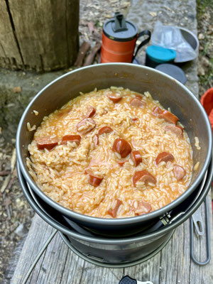 Chilli con Carne (Wurst) mit Reis