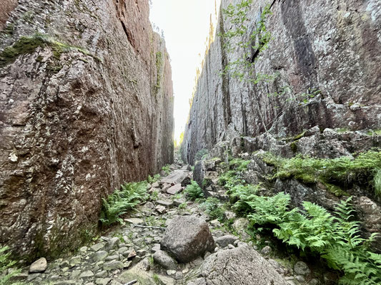 Die Schlucht vom unteren Teil des Wegs