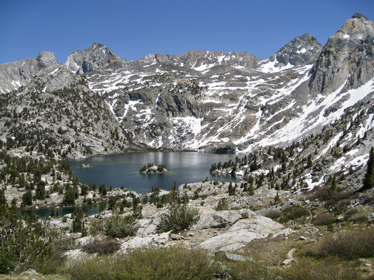 Blick zurück auf dem Weg ins Sixty Lake Basin