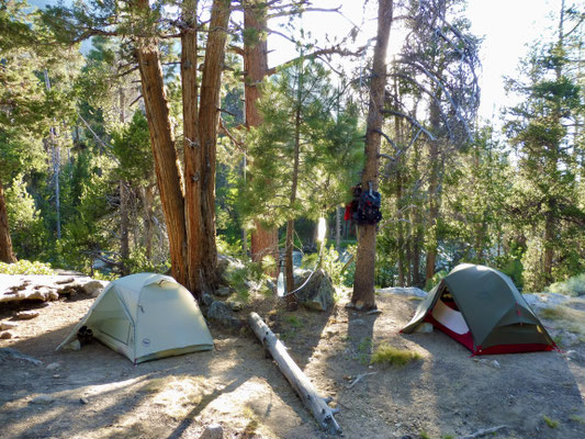 Unsere Campsite auf der Terrasse über dem Fluß