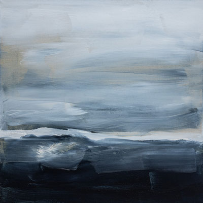 Ocean2, 2020, Naturpigmente in Tempera auf Leinwand,  65x65cm