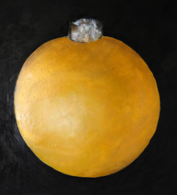 Goldkugel, 110 x 100 cm, 2020, Öl/Lw