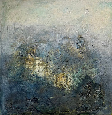 Soul Places, 2023,  Sumpfkalk mit Pigmenten/Eitempera, 50x50 cm