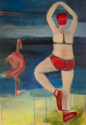 Synchronyoga 2021, Acryl Mischtechnik auf Leinwand, 140 x 100 cm
