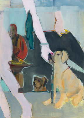 Hundeglück 2021, Acryl Mischtechnik auf Leinwand, 140 x 100 cm