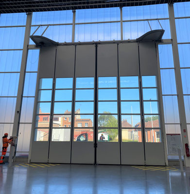 Société Métallurgique du Forez SMF porte marque SMF pliante accordéon- porte spéciale sur mesure Fabrication Française - ouverture rapide