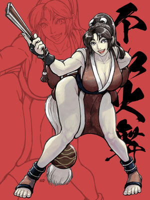 不知火舞（KOF・餓狼伝説シリーズ）ストリートファイター6コスチュームで描きました