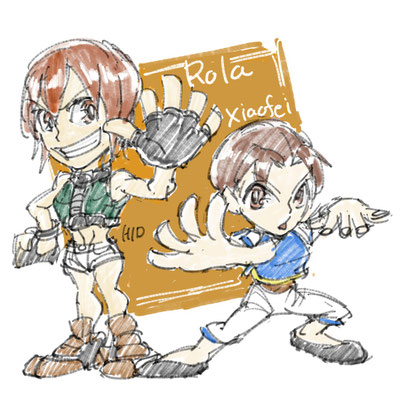 お絵かきチャットにて。ローラとシャオフェイのデフォルメイラスト