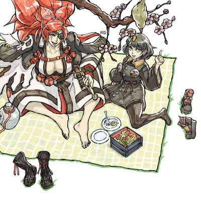 梅喧とディライラ（ギルティギアストライヴ）梅喧誕生日お祝いイラスト