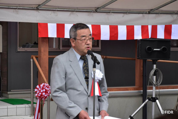 飯岡地区住民自治会の阿部照實会長のあいさつ