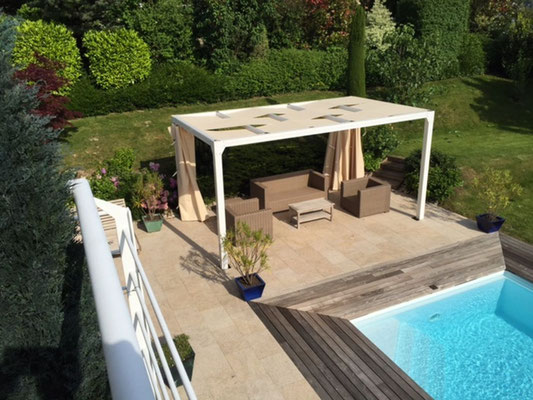pergola aluminium avec toile tendue