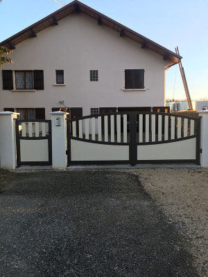 mise en place d'un portail à 2 battants