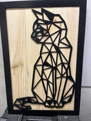 chat origami et bois de palette