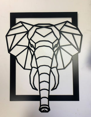 éléphant, découpe en origami