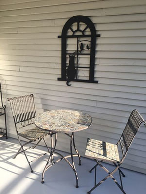 le chat à la fenêtre en tôle de 3mm noir mat 91/59cm