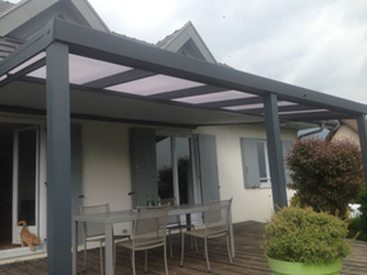 Le store anti-chaleur sous toiture pour couvrir les pergolas avec une toiture rigide.
