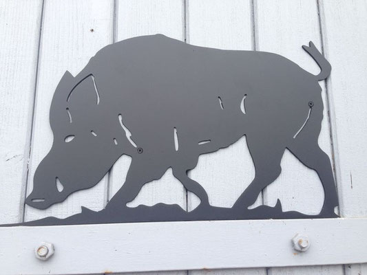 sanglier en tôle de 3mm noir mat 40/22cm 