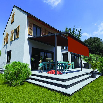 La pergola à toile enroulable, simplicité et légèreté tout en assurant protection et robustesse. En position fermée, la pergola protège intégralement la toile dans un coffre profilé aluminium pour une plus grande longévité.