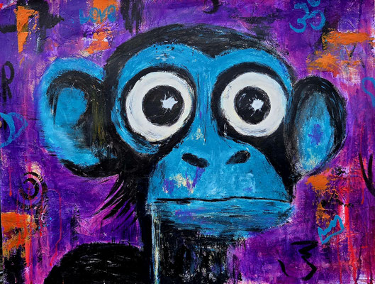 "Affe" Acryl, Papier 50x65cm, 170 Franken