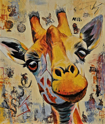 "Giraffe" Acryl, Leinwand 60x60cm, 250 Franken