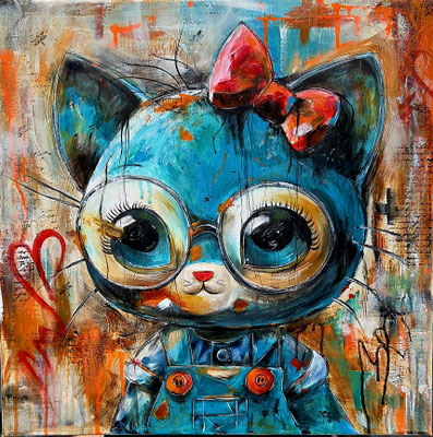 "Bold "Big Eyes, Bold Soul two, Acryl, Leinwand 60x60cm,  350 Franken