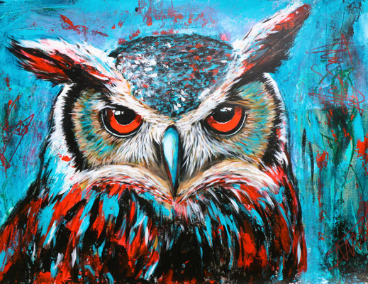 "Nachtsicht der Wahrheit", Acryl, Papier 50x65cm, 170 Franken