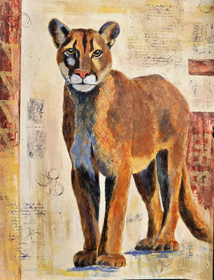 "Panther" Acryl, Papier 50x65cm, 250 Franken
