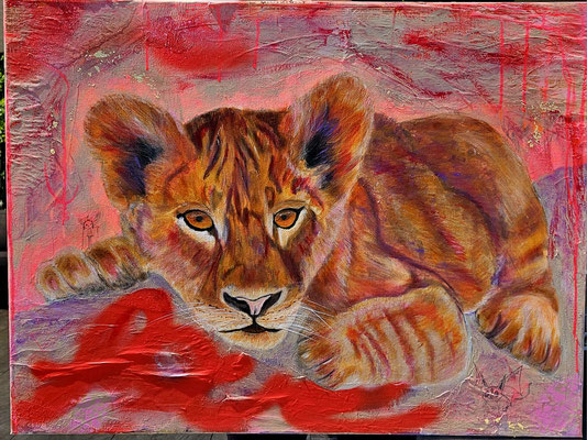 "Entspannung gönnen", Acryl, Leinwand 60x80cm, 250 Franken