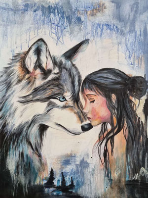 "Vertrauen" Acryl, Papier 50x65cm, 170 Franken