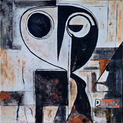 "Eule" Acryl, Leinwand 60x60cm, 170 Franken