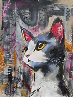 "Stadtorakel" Acryl, Papier 50x65cm 170 Franken