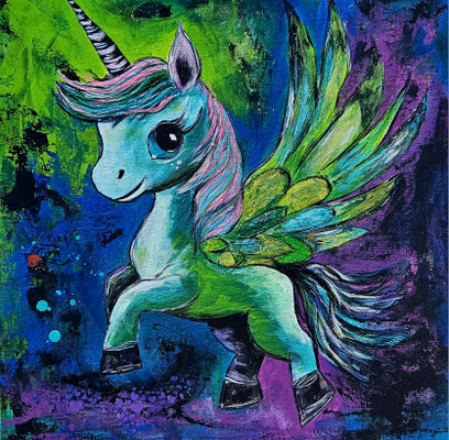 "Nimm es leicht" Acryl, Leinwand 60x60cm, 250 Franken