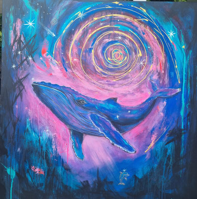 "In der Tiefe verbunden" Acryl, Leinwand 80x80cm, 450 Franken