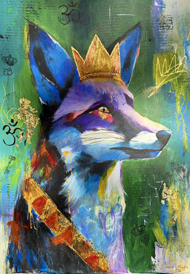 "König der Füchse" Acryl, Leinwand 50x70cm, 250 Franken
