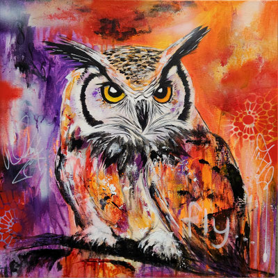 "Fly" Acryl, Leinwand 60x60cm, 170 Franken